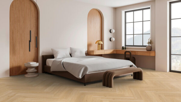 Panele Winylowe Rigid Herringbone - Highland Oak BLOND Aranżacja Panele Winylowe Rigid Herringbone - Highland Oak BLOND Aranżacja